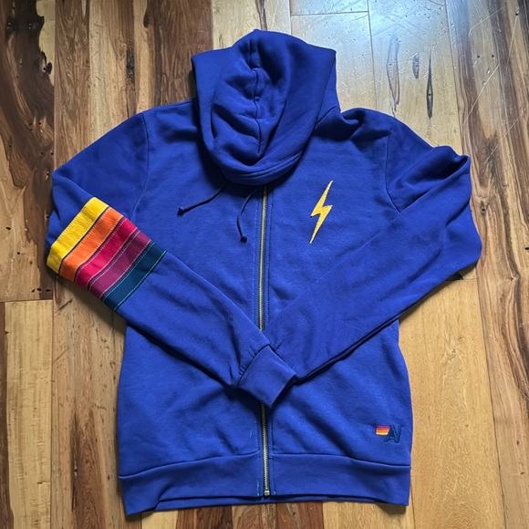 Aviator Nation Sweaters - Aviator Nation 5 stripe Hoodie, Sz unisex Small. In purple